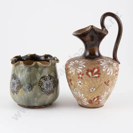 Doulton Stoneware Ewer and Planter