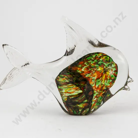 Murano Encased Glass Fish Ornament