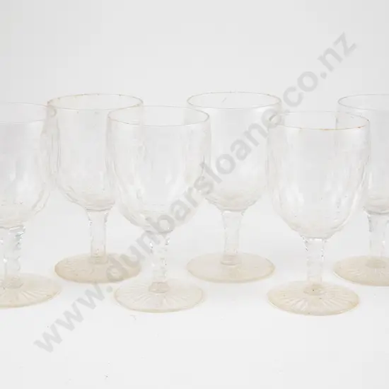 Set SIx Early C20th Fine Glass Red Wine Glasses