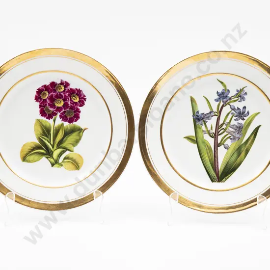 Pair Of Early C19th Paris Porcelain Botanical Plates