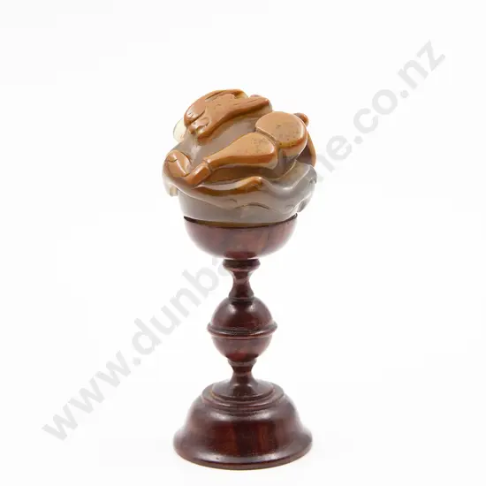 Unusual Small Chinese Carved Jade Brush Washer