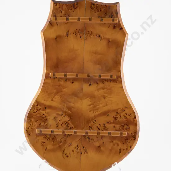 NZ Burr Totara Shield Shaped Three Tier Spoon Rack