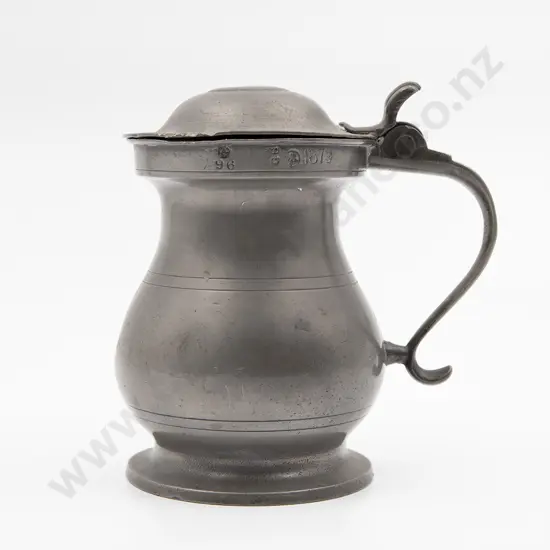 Victorian Pewter Pint Tankard