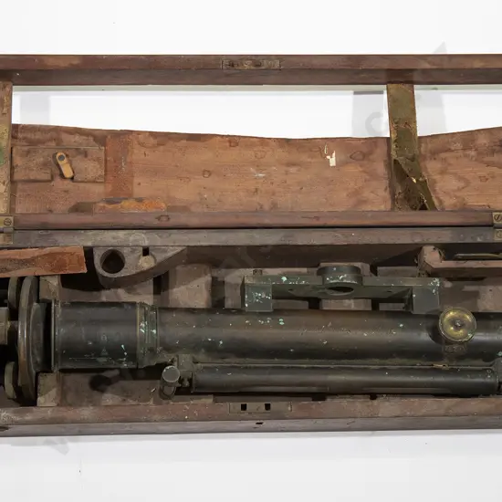 Cased Antique Surveyors Level By Troughton & Simms