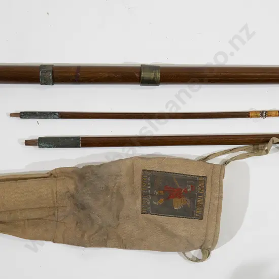 Antique Three Piece Greenheart Salmon Rod By Robert Turnbull of Edinburgh