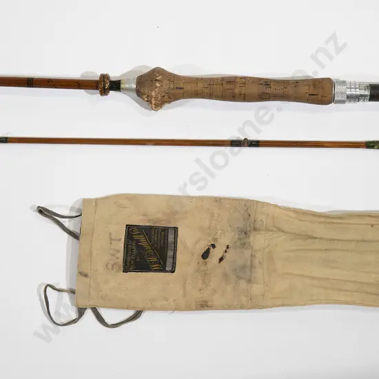 NZ Two Piece Split Cane Fly Rod By H T Tisdell Ltd