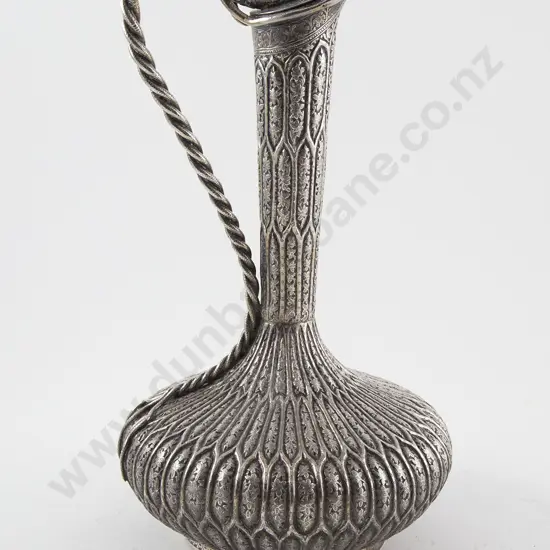 Late C19th Ornately Engraved Indian Wine Ewer