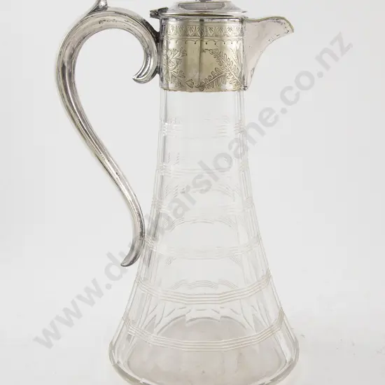 Vict S/P Cut Glass Claret Jug