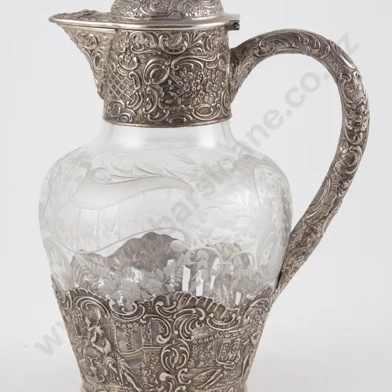 Late C19th Dutch Silver Mounted Wine Ewer