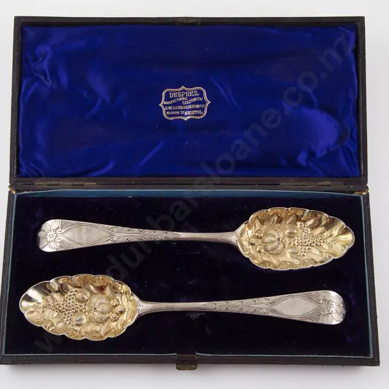 Cased Pair Geo II S/S Berry Spoons