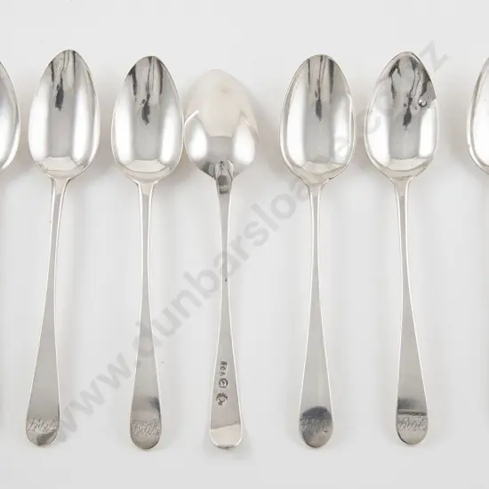 Set Of Seven Geo III Scottish Provincial S/S Dessert Spoons