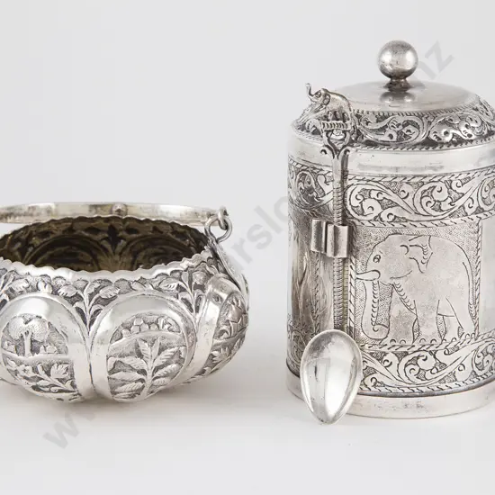 Indian Silver Sugar Basket