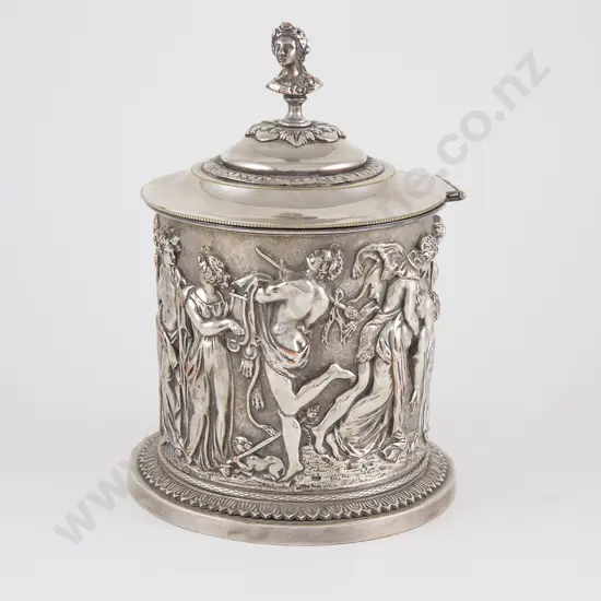 C19th Sheffield Plate Biscuit Barrel