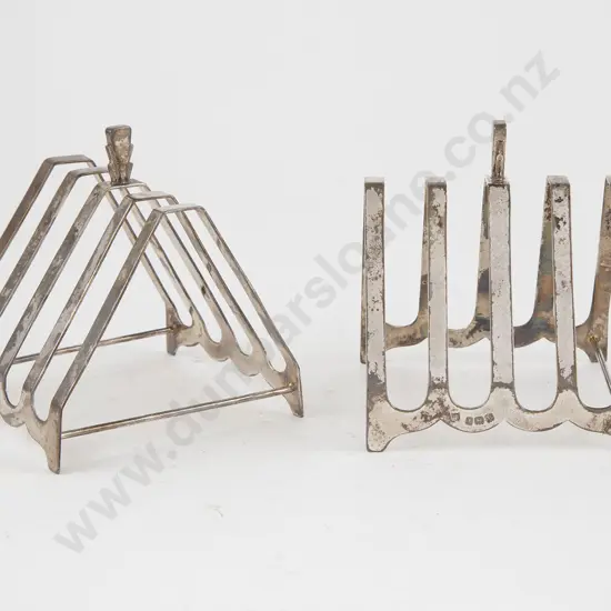 Pair Edw VIII Art Deco S/S Toast Racks