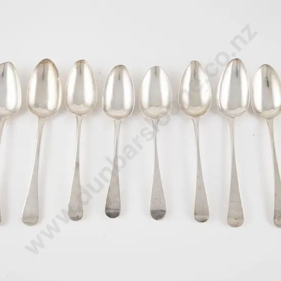 Composed Set of Ten Geo III & Wm IV S/S Tablespoons