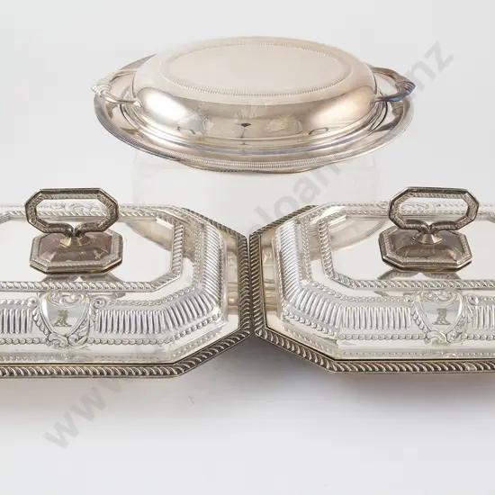 Pair Of Octagonal S/Plates Entree Dishes