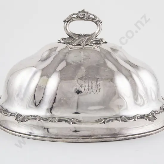 Late Vict S/Plate Meat Dish Cover