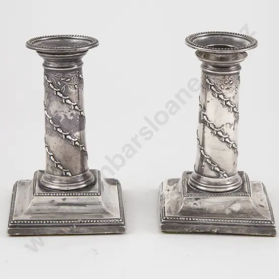 Pair Vict S/S Column Candlesticks