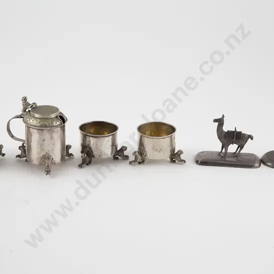 4pce .830 Silver Cruet Set By M Hammer Bergen