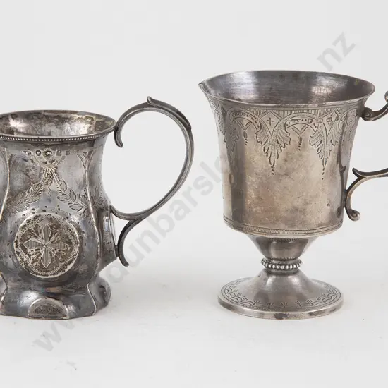 Vict S/S Christening & Footed Cream Jug