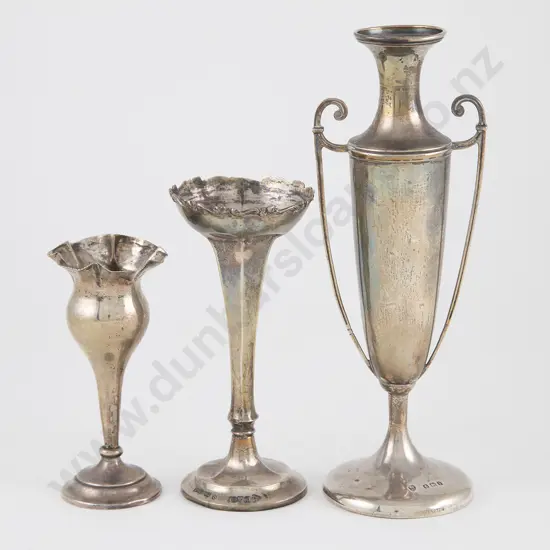 Three Various S/S Specimen Vases