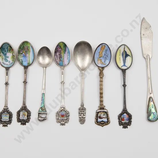 NZ Silver and Paua Butter Knife and Two Spoons
