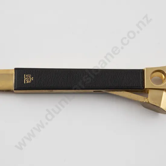 Lysta Gilt Metal & Leather Handled Cigar Cutter