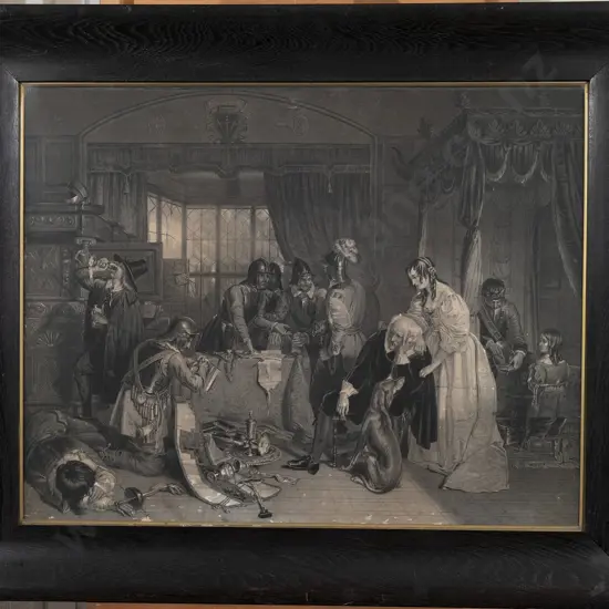 Victorian Engraving - English Civil War Interior