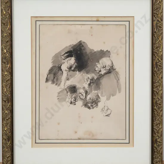 European C19th Caricature in style of Honoré-Victorin Daumier