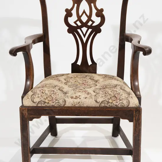 Geo III Mahogany Open Elbow Chair