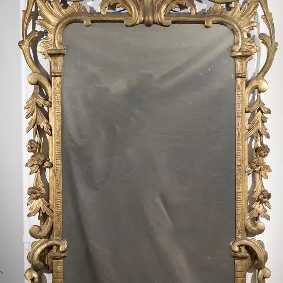 Geo III Gilt Wood Wall Mirror