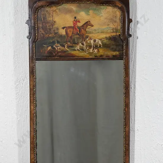 C19th Walnut Fretwork Wall Mirror