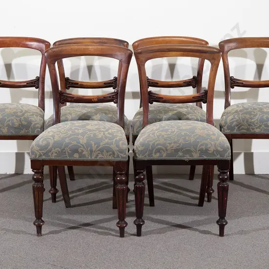 Set Six Victorian Mahogany Dining Chairs