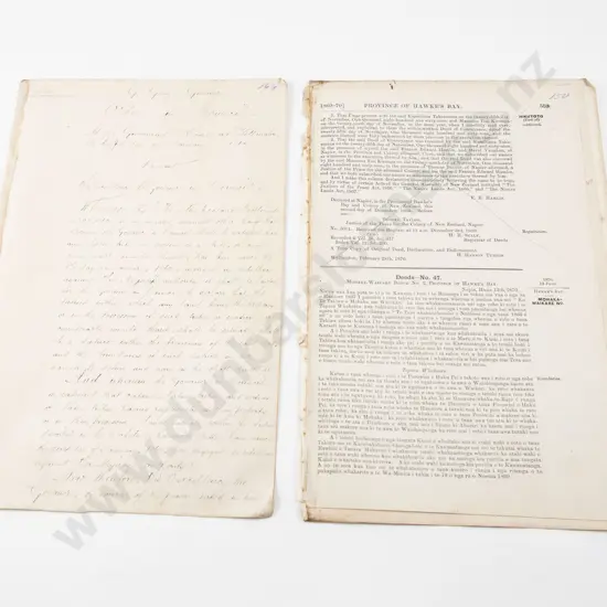 1867 Manuscript of an Order in Council on Confiscation Of Mohaka Waikare District Hawkes Bay