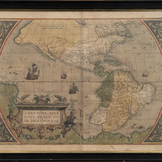 RareAbraham Ortelius Americae Sive Novi Orbis nova Descriptio c157copper engraving