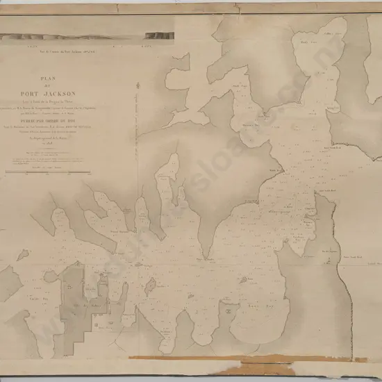 Plan du Port Jackson Leve a bord de la fregate la Thetis