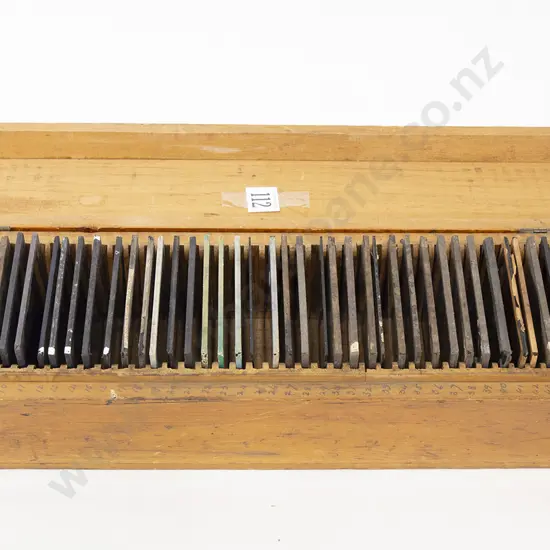 Qty of Glass Projector Slides in Wooden Case