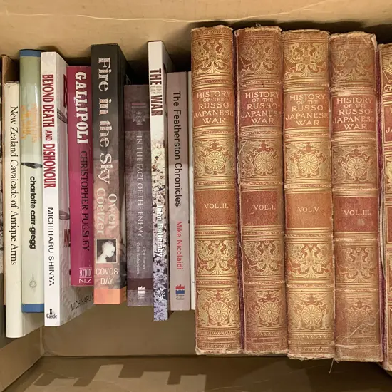 Box of Assorted War Reference Volumes