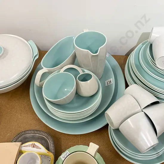Poole Sky Blue and Dove Grey Twin Tone Part Dinner Service (49)