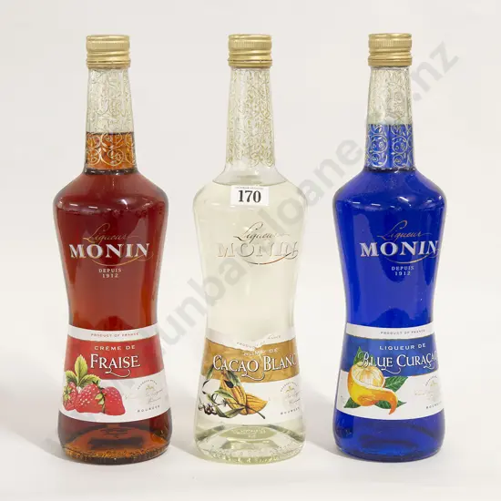 Three Bottles Monin Fruit Liqueurs