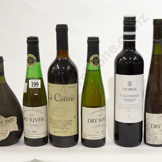 Two Dry River Gewurztraminer (1991) with Dry River Craighall Riesling 1996 & three other