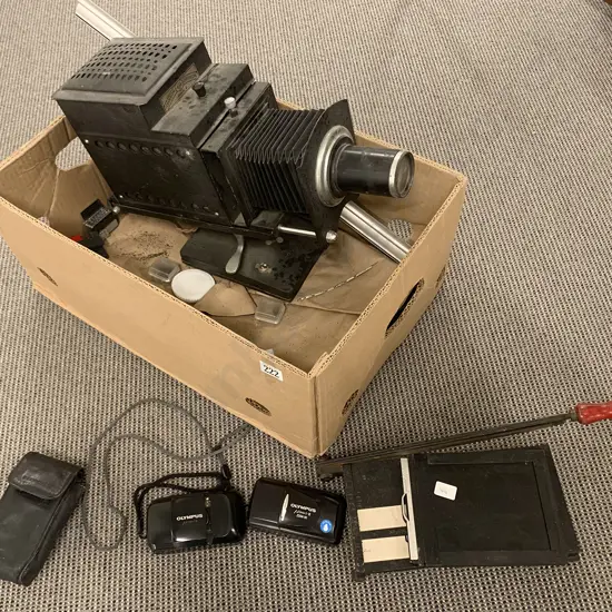 Magic Lantern and Miniature Guillotine Cutter