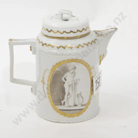 C19th German Gilt Decorated Lidded Jug