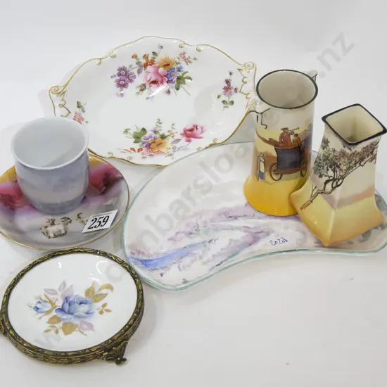 Two RD Vases and Five Other China Ornaments