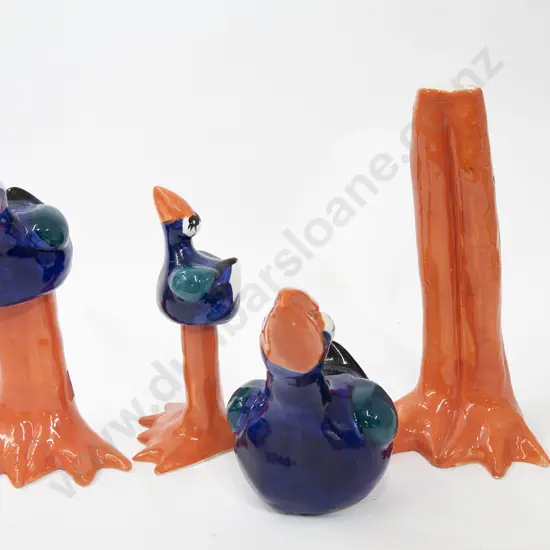 Three Ceramic Pukeko Ornaments (one AF)