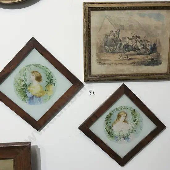 Victorian Engraving and Pair of Portrait Prints