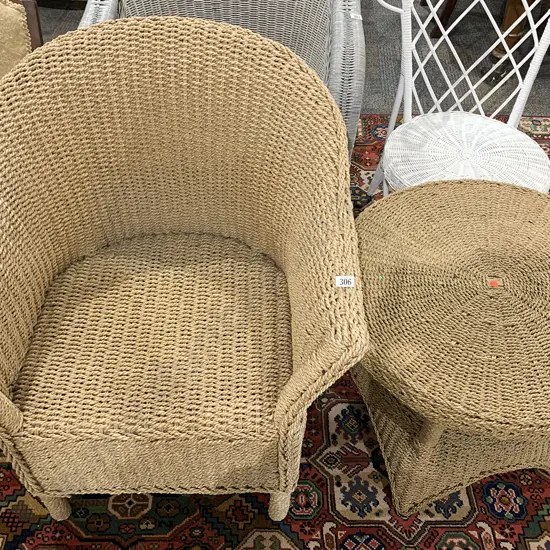 Rattan Conservatory Chair and Table