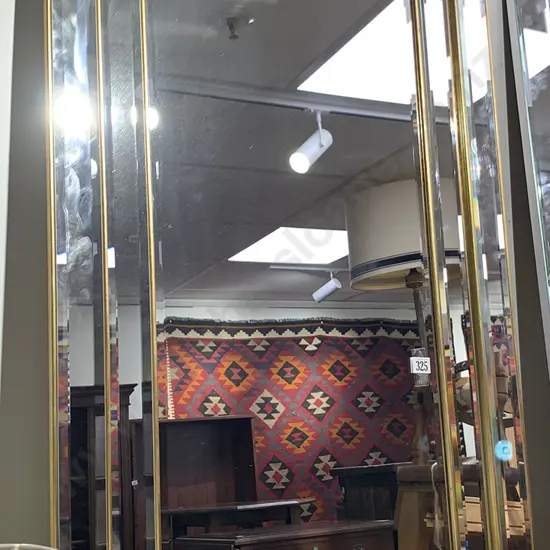 Large Art Deco Style Beveled Wall Mirror