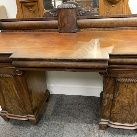 WMIV Break Front Pedestal Side Board (Veneer Faults)