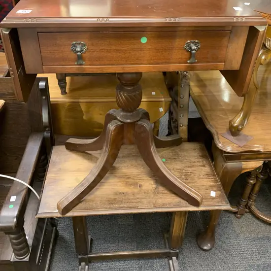 Reproduction Mahogany Sofa Table and Small Side Table